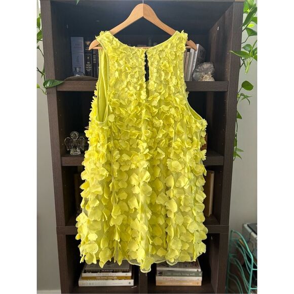 NWT Anthropologie Maeve Sleeveless Floral Appliqué Mini Dress In Lime Size 3X - Picture 7 of 12